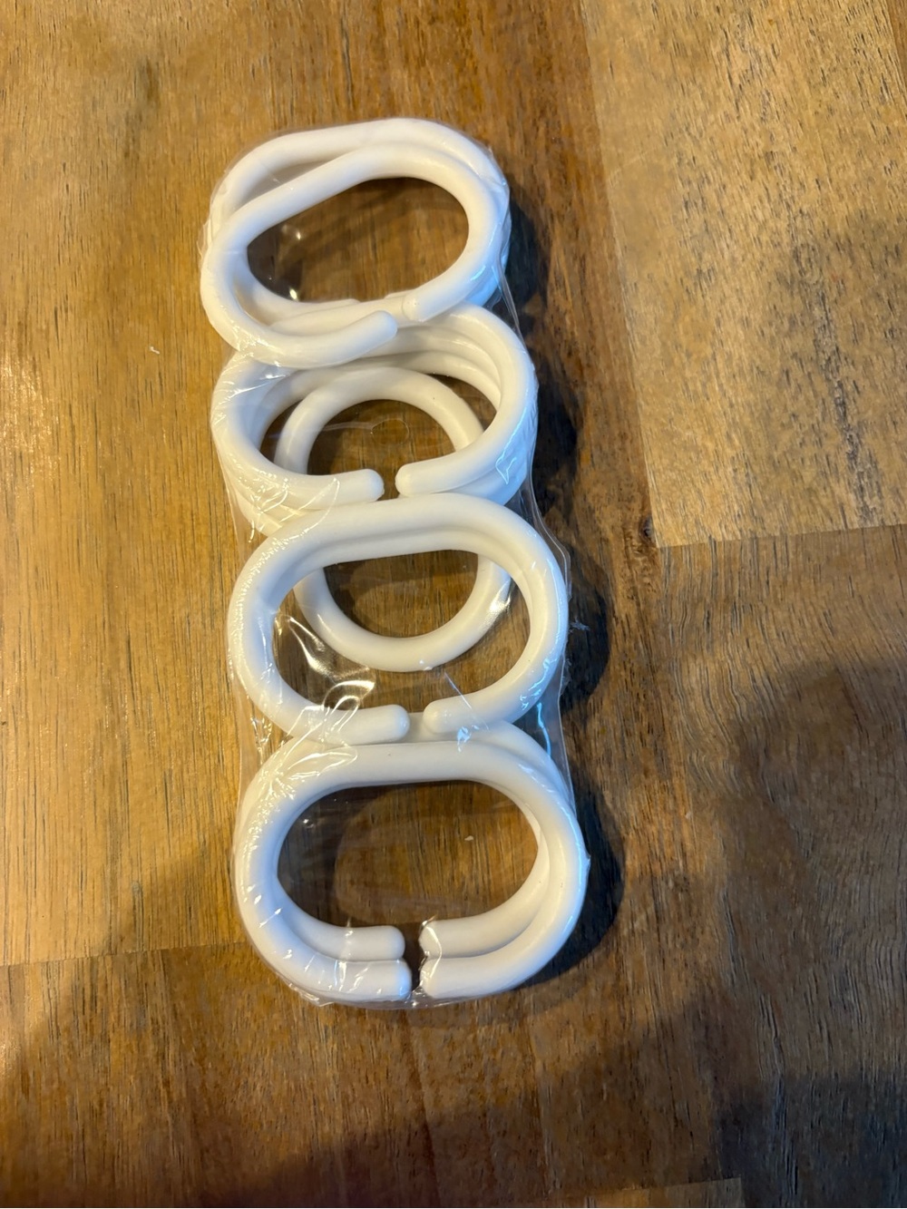 Universal White Plastic Shower Curtain Rings